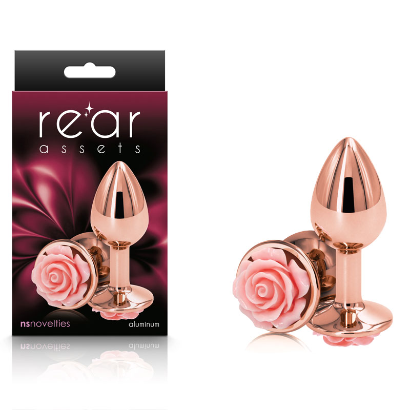 Rear Assets Rose Gold Butt Plug - Small (Pink Rose)